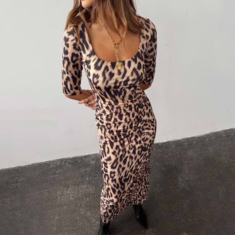 never fully dressed green leopard dress Green Leopard Print High Neck Dress – Ro&Zo