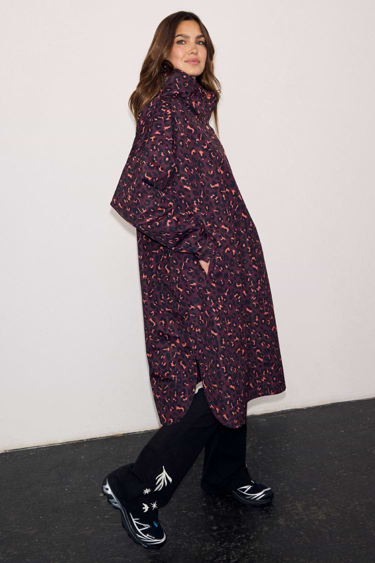 Dark Leopard Rain Mac