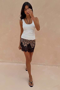 Leopard Lace Mini Maeva Skirt Never Fully Dressed Leopard Lace Mini Maeva Skirt Never Fully Dressed