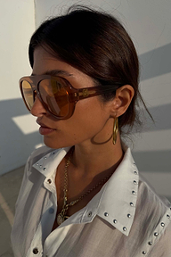 Orange Acetate Visor Sunglasses