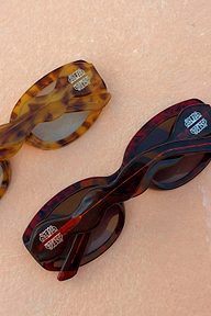 Red Wiggle Arm Acetate Sunglasses