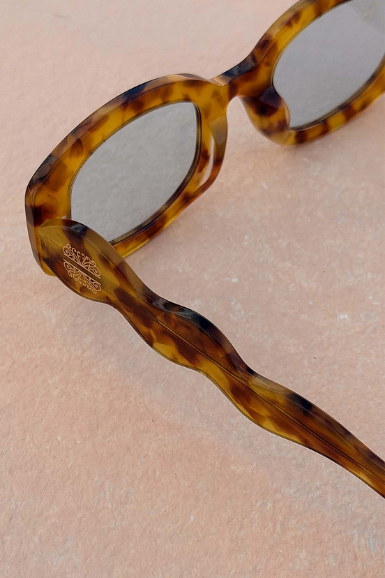 Yellow Tort Wiggle Arm Sunglasses