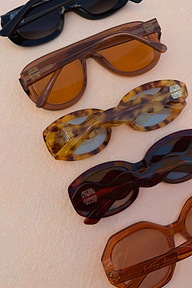 Yellow Tort Wiggle Arm Sunglasses