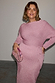 caption_Model wears Pink Rib Knit Tilly Dress in Size L