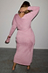 caption_Model wears Pink Rib Knit Tilly Dress in Size L