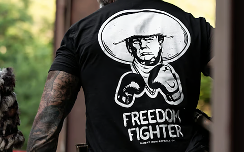 The best t-shirts for vets - “Freedom Fighter T-shirt from Combat Iron Apparel.