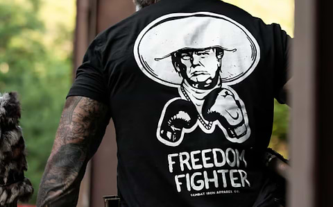 The best t-shirts for vets - “Freedom Fighter T-shirt from Combat Iron Apparel.