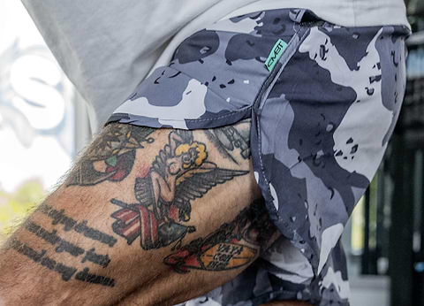 Combat Iron Tactical Athlete® Training Shorts - MIDNIGHT CHIP CAMO.