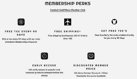 Benefits of combat club membership.