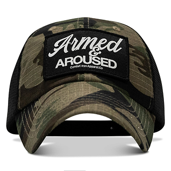 Armed & Aroused Patch. Tactical Ripstop Mesh Snapback Hat