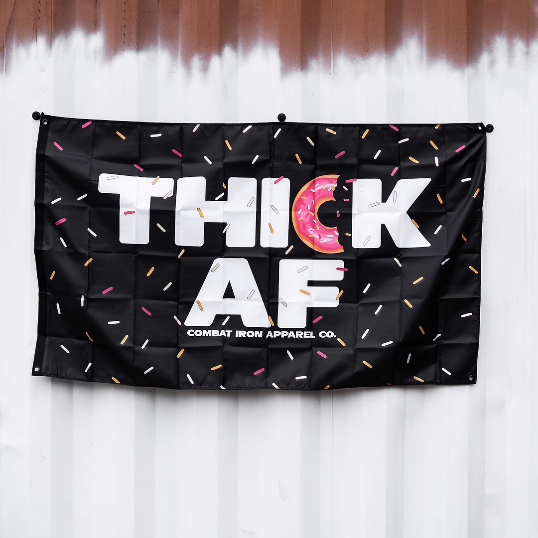 Thick AF Donut Edition 3' X 5' Wall Flag - Combat Iron Apparel Co.