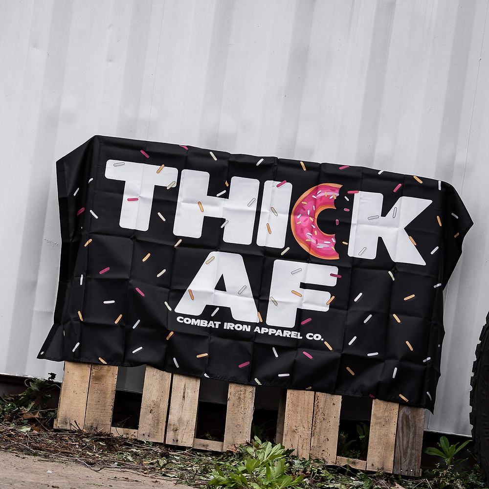 Thick AF Donut Edition 3' X 5' Wall Flag - Combat Iron Apparel Co.