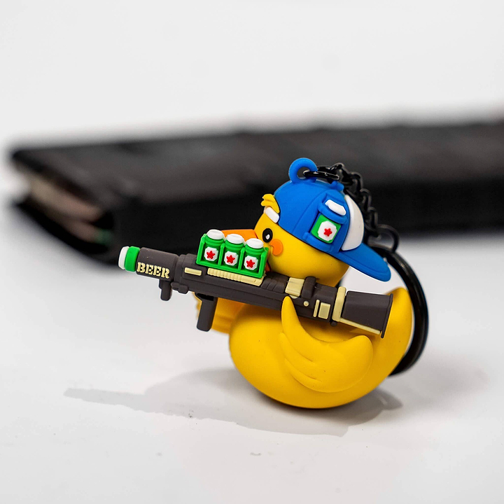 Beer Launcher TactiDuck 3D Rubber Keychain - Combat Iron Apparel Co.