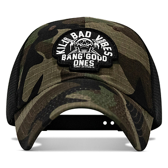 Kill Bad Vibes Skull Patch Tactical Ripstop Mesh Snapback Hat