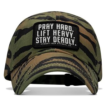 Pray Hard. Lift Heavy. Stay Deadly. Patch Ripstop Tactical Hat