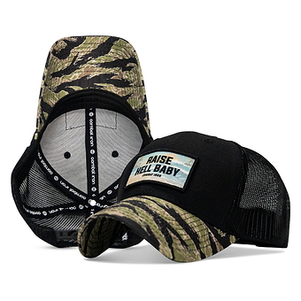 Raise Hell Baby Sunset Patch Original Ripstop Snapback Hat