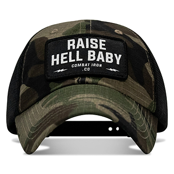 Raise Hell Baby Patch Tactical Ripstop Mesh Snapback Hat