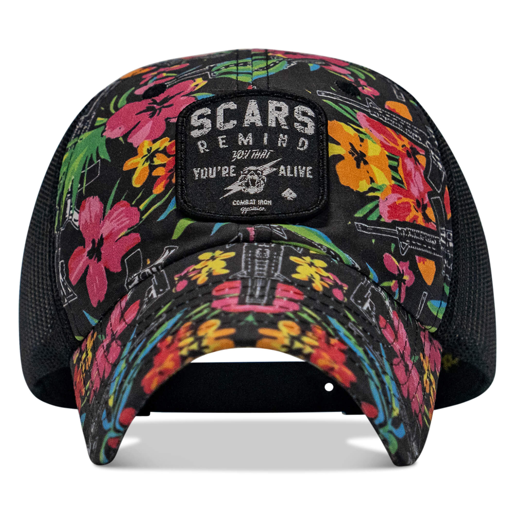 帽子 RIOT SCARS Logo mesh cap Scars Remind You You're Alive Patch Mesh Snapback Hat | Combat Iron