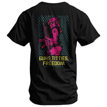Guns, Titties, Freedom: Tactical Temptation Men's T-Shirt