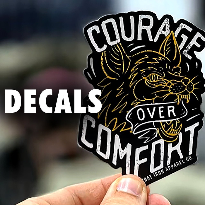 combat iron apparel decal