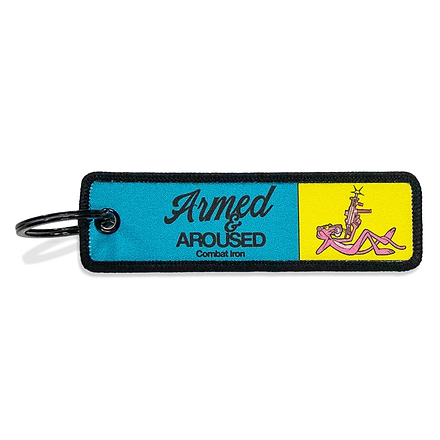 Armed & Aroused Flight Tag Keychain