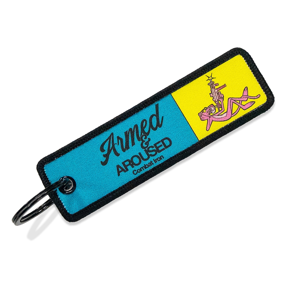 Armed & Aroused Flight Tag Keychain