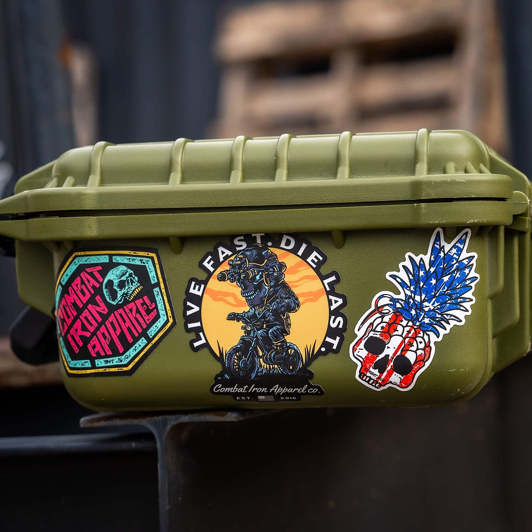 USA PATRIOTIC PINEAPPLE GRENADE DECAL - Combat Iron Apparel Co.