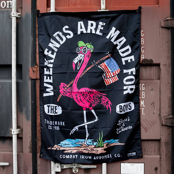 Weekends Are Made For The Boys Wall Flag - Combat Iron Apparel Co.