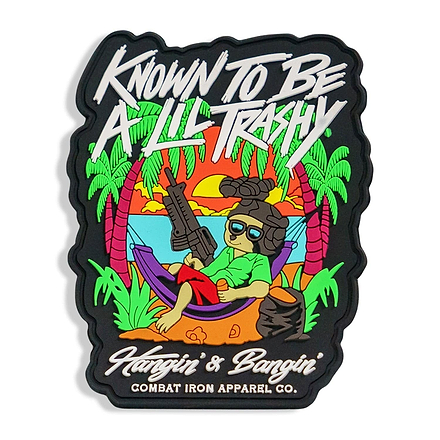 Known To Be A Little Trashy Raccoon PVC Patch - Combat Iron Apparel Co.
