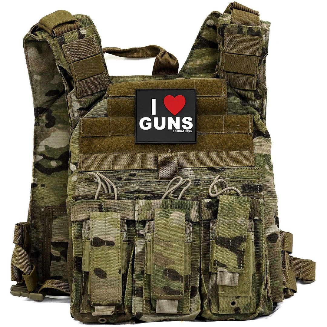I LOVE GUNS 3D PVC PATCH - Combat Iron Apparel Co.