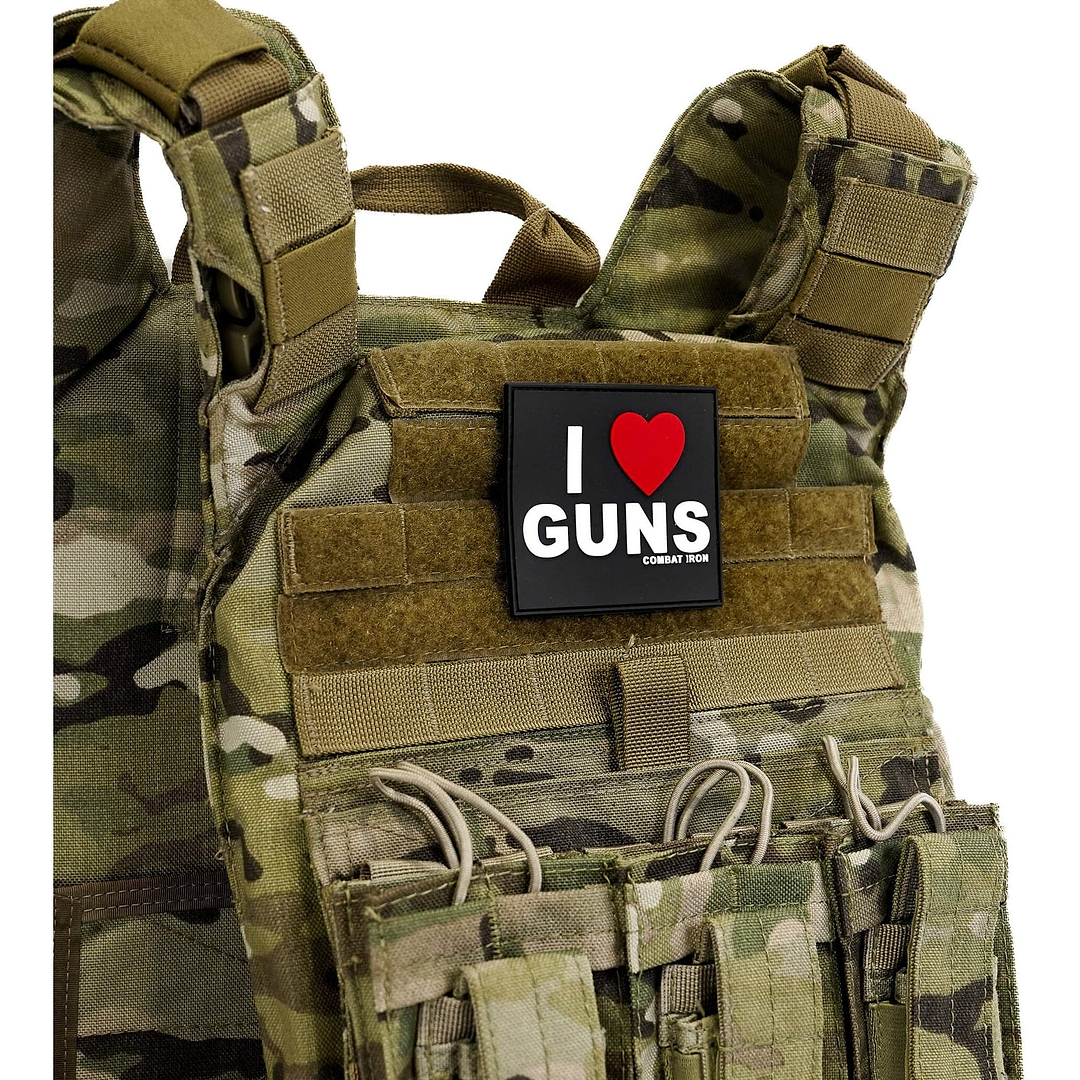 I LOVE GUNS 3D PVC PATCH - Combat Iron Apparel Co.