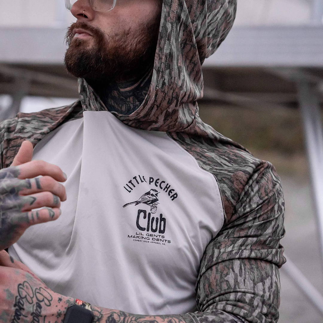 LITTLE PECKER CLUB OUTDOORS LONG SLEEVE + HOOD - Combat Iron Apparel Co.