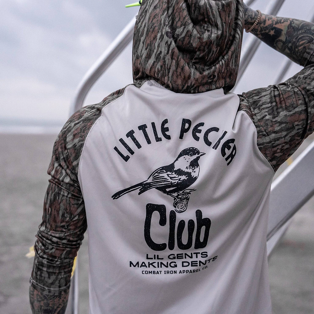 LITTLE PECKER CLUB OUTDOORS LONG SLEEVE + HOOD - Combat Iron Apparel Co.