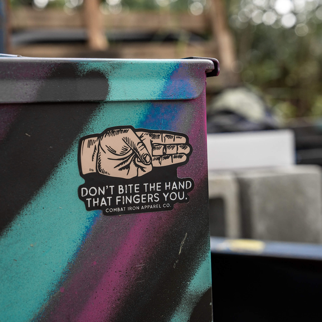 Don't Bite The Hand That Fingers You Decal - Combat Iron Apparel Co.