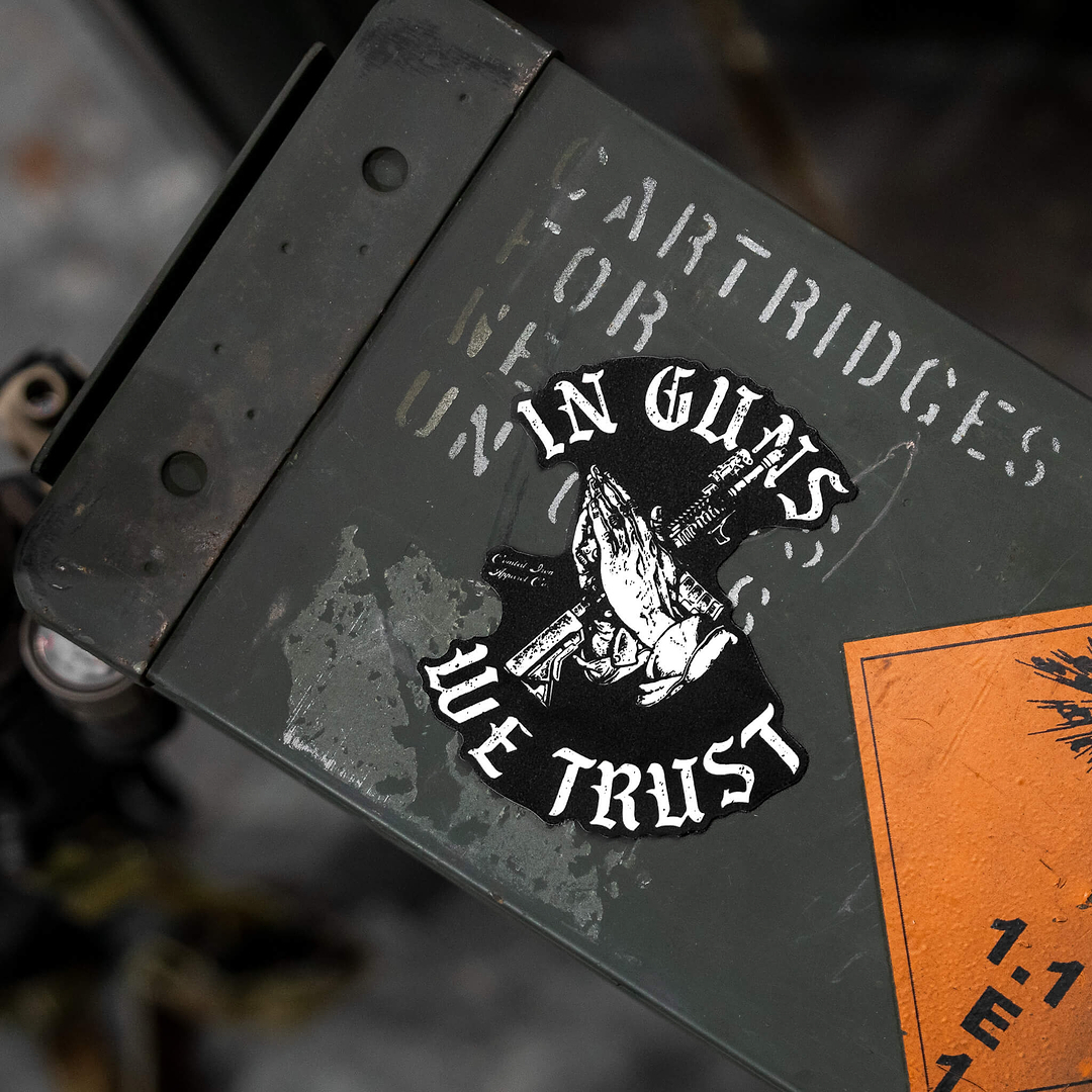 In Guns We Trust Decal - Combat Iron Apparel Co.
