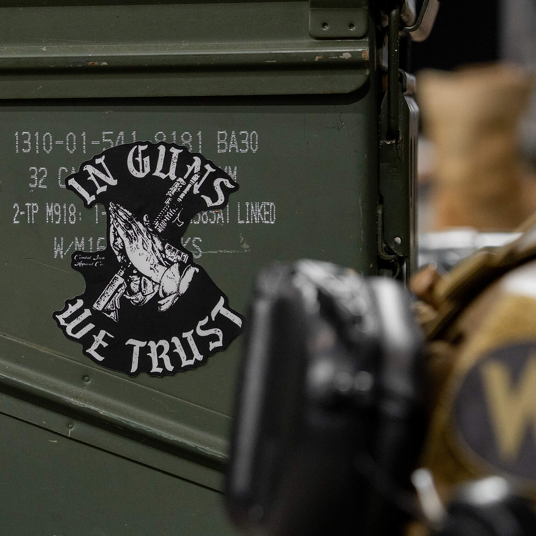 In Guns We Trust Decal - Combat Iron Apparel Co.