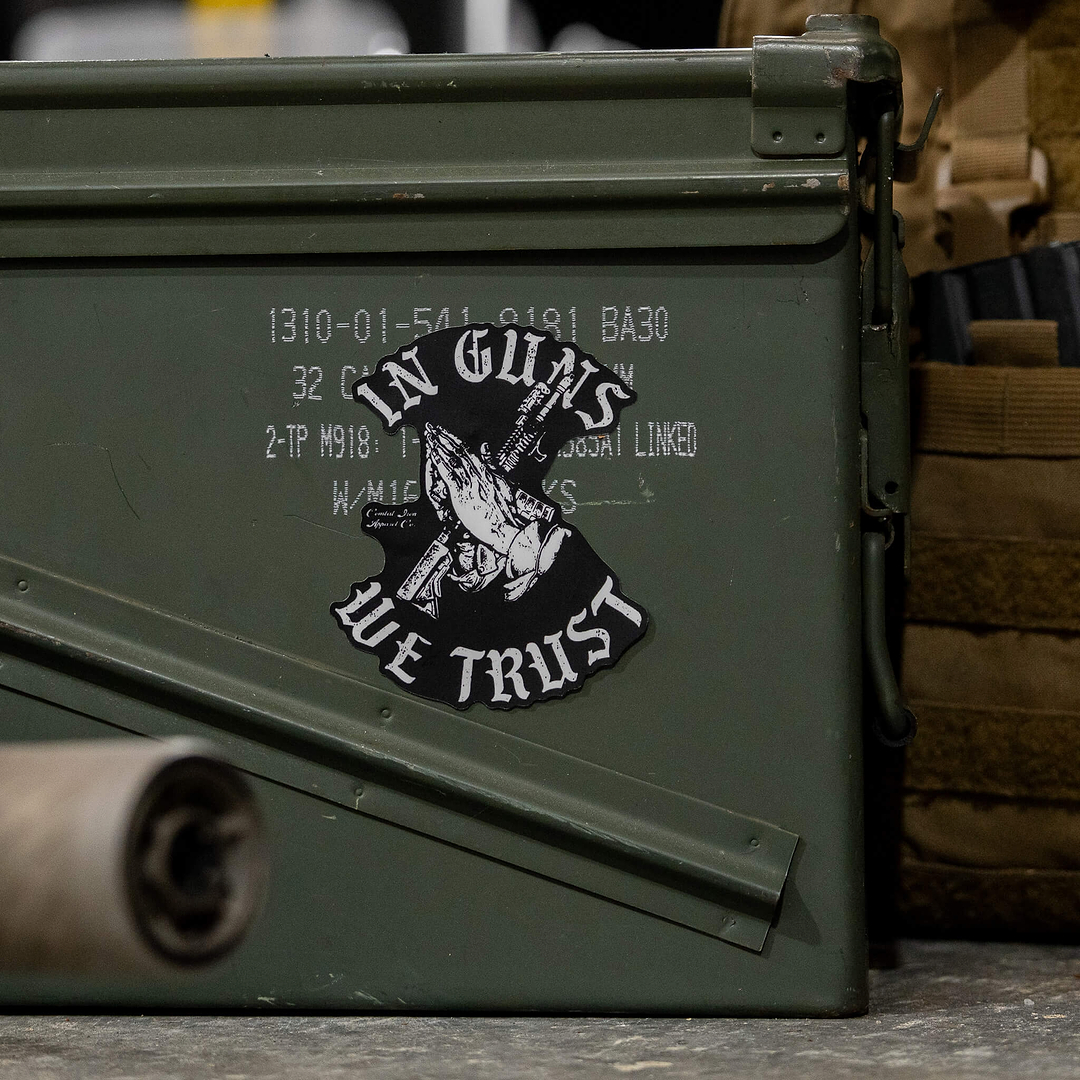 In Guns We Trust Decal - Combat Iron Apparel Co.