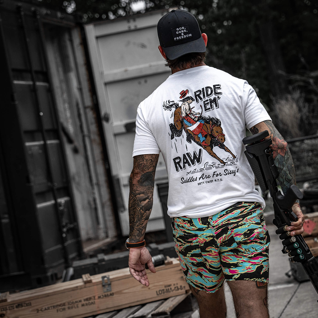 Ride 'Em Raw Saddles Are For Sissy's Men's T-Shirt