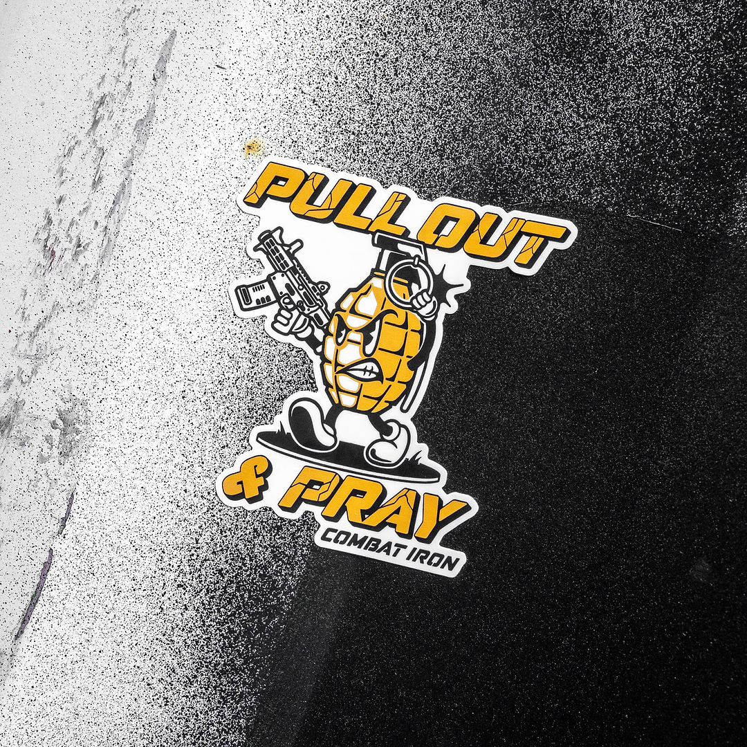 Pull Out & Pray Grenade Decal - Combat Iron Apparel Co.