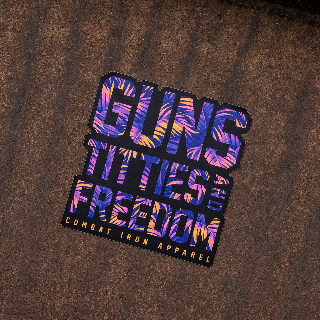 Guns, Titties and Freedom Floral Decal