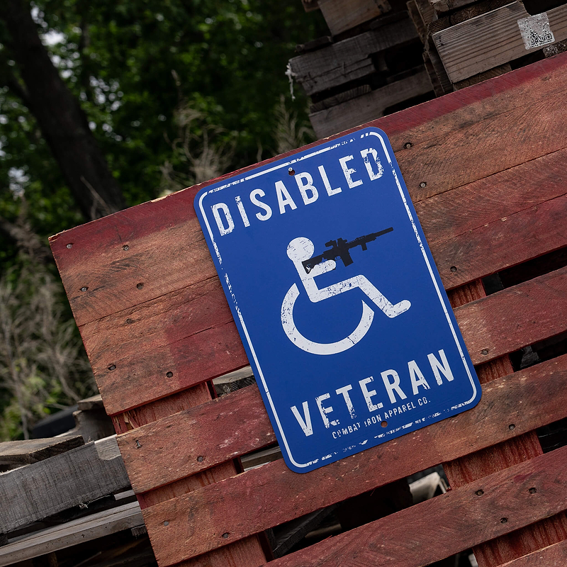 Disabled Veteran Metal Wall Mounted Sign - Combat Iron Apparel Co.