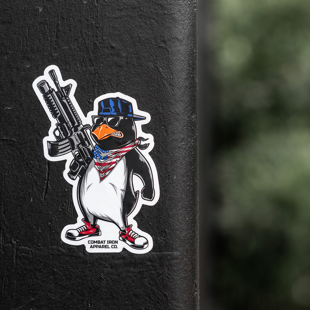 Patriotic Penguin Decal - Combat Iron Apparel Co.