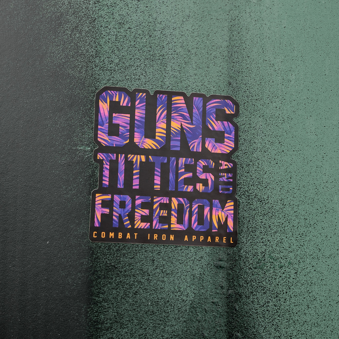 Guns, Titties and Freedom Floral Decal