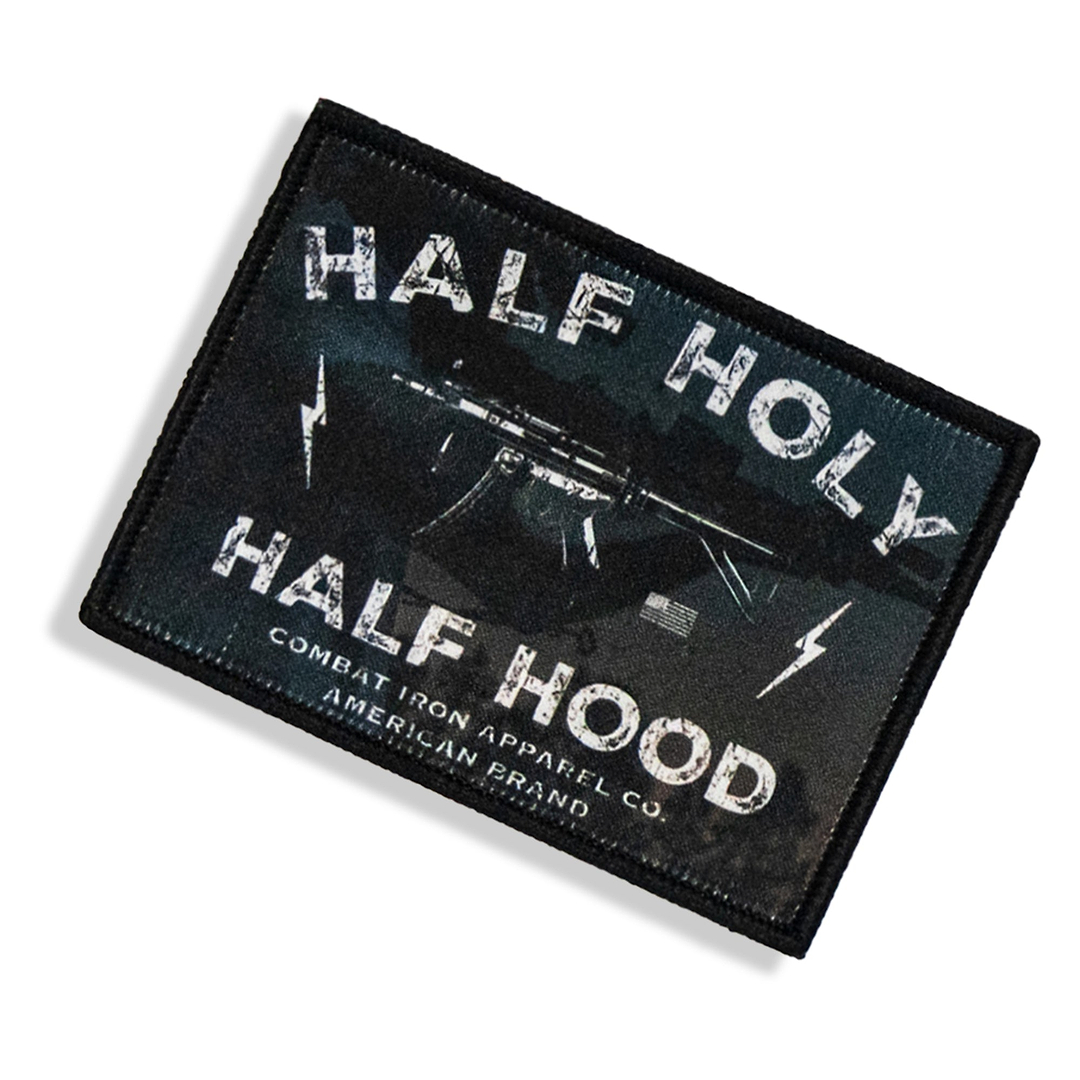 Half Holy. Half Hood Velcro Patch