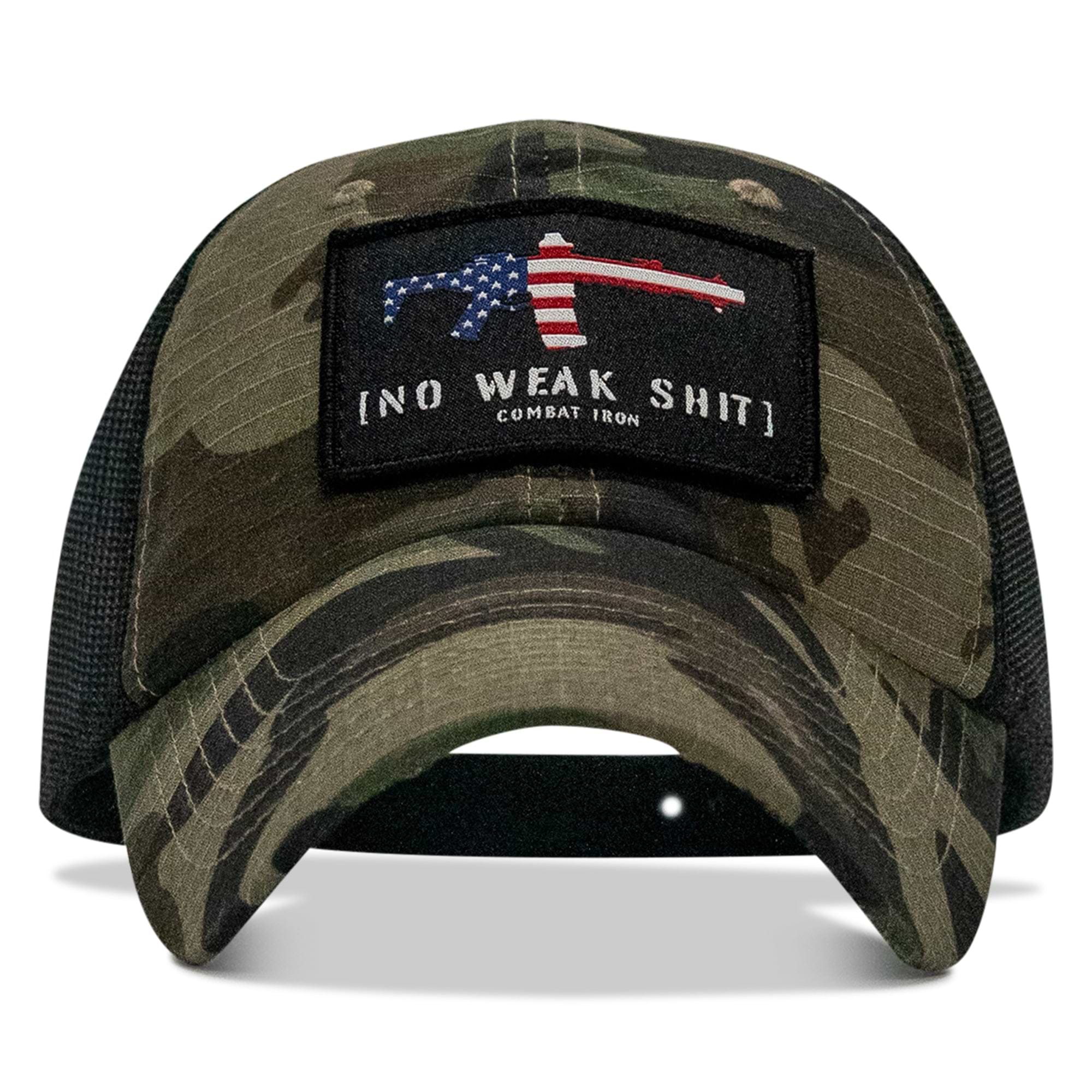 No Weak Shit American Flag Rifle Patch Tactical Ripstop Mesh