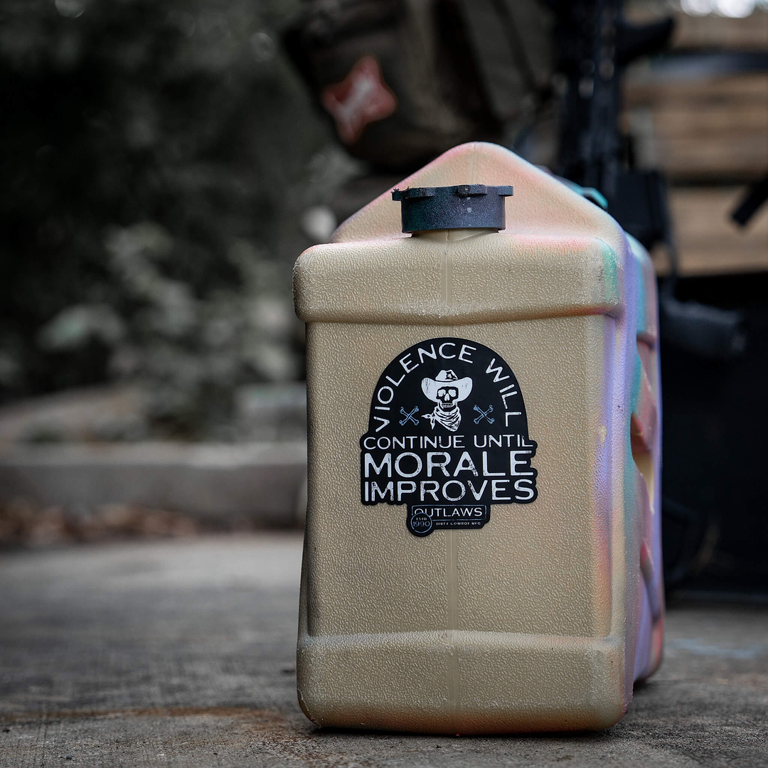 Violence Will Continue Until Morale Improves Decal Sticker - Combat Iron Apparel Co.