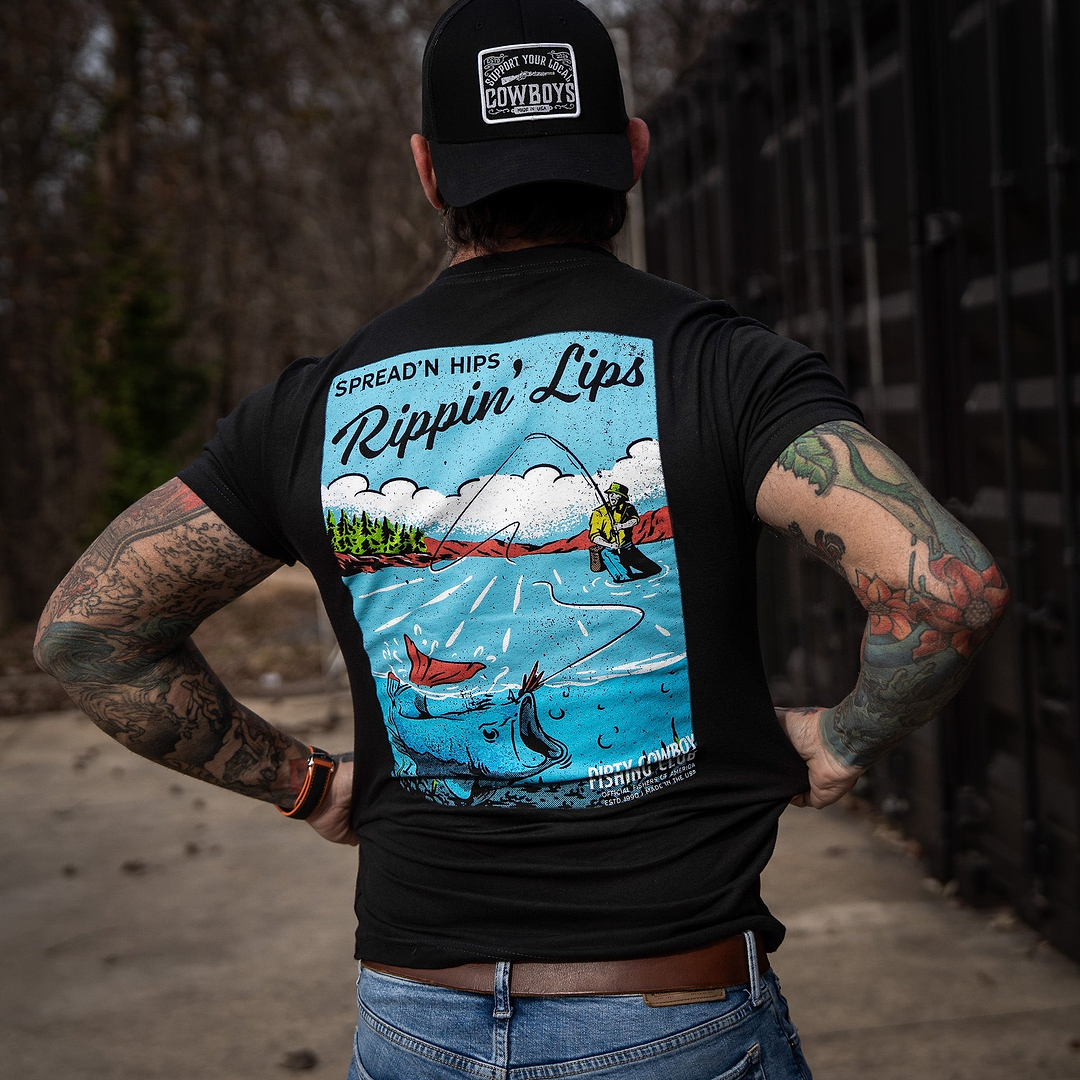 Spreadin' Hips & Rippin' Lips Fishing Club Men's T-Shirt