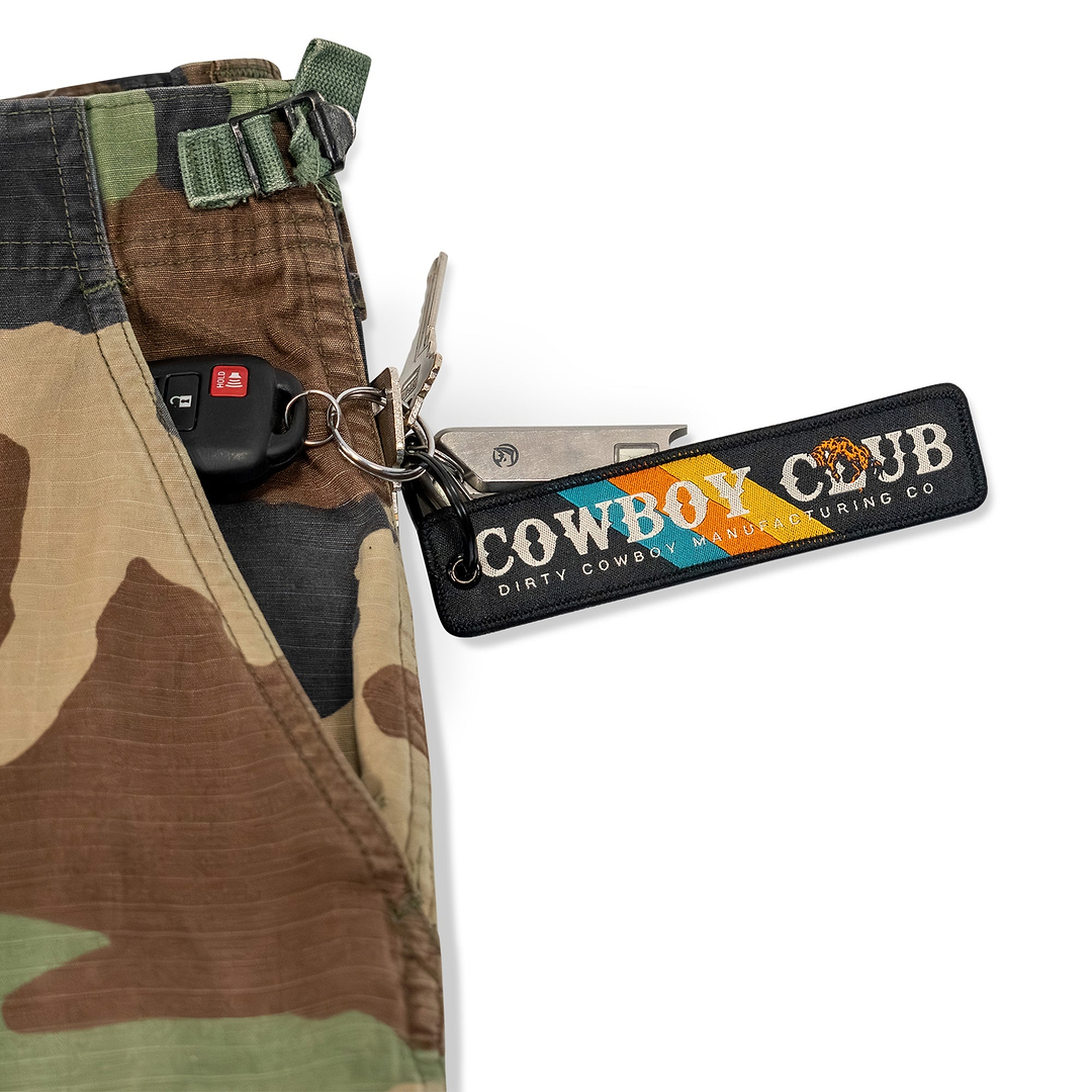 Cowboy Club Flight Tag Keychain