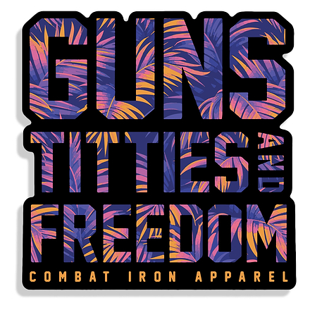 Guns, Titties and Freedom Floral Decal