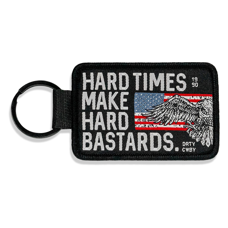 Hard Times Make Hard Bastards Flight Tag Keychain
